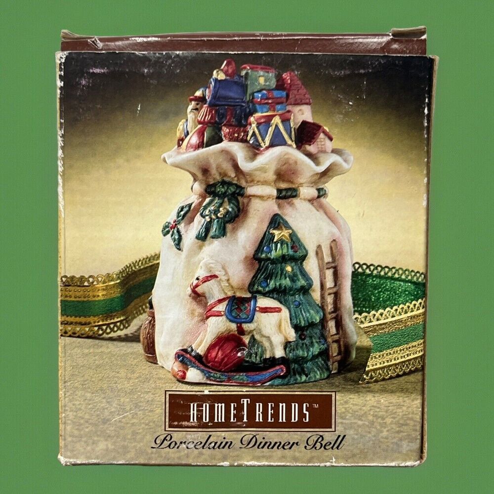 Christmas Bell Dinner Santa Gift Bag Tree Porcelain Home Trends Country Holiday